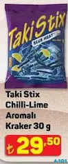 TAKİ STİX CHİLİ-LİME AROMALI KRAKER 30 G fiyat ve kampanya bilgisi